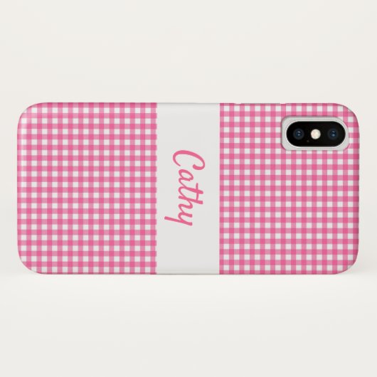 Pink Gingham Case-Mate Phone Case iPhone X (Rückseite (Horizontal))