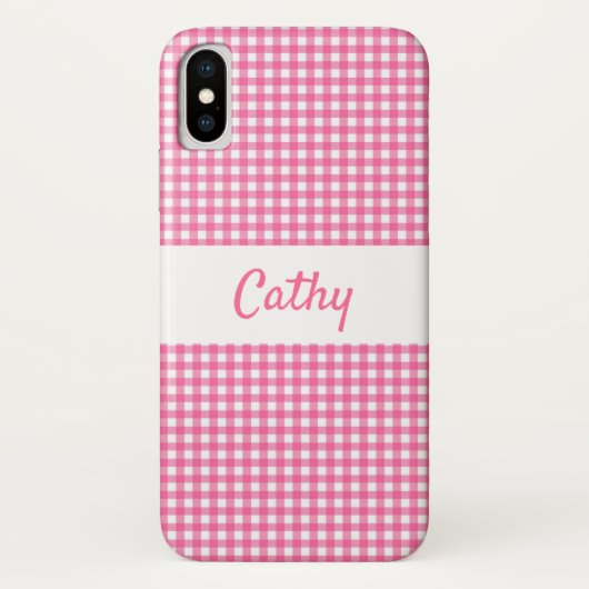 Pink Gingham Case-Mate Phone Case iPhone X (Rückseite)