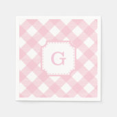 Pink Gingham Checkered Patternpapier Napkin Serviette (Vorderseite)