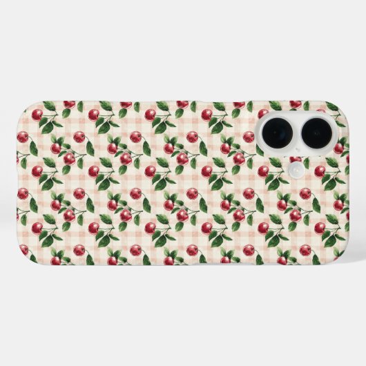 Pink Gingham Cherry Coquette Aesthetic Gift Her Case-Mate iPhone Hülle (Rückseite (Horizontal))