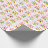 Pink Gingham Christmas Bell Geschenkpapier (Ecke)