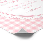 Pink Gingham Coquette Bow Favors Sign Poster (Ecke)