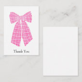Pink Gingham Coquette Bow individuell einstellbar  Mitteilungskarte (Vorne/Hinten)