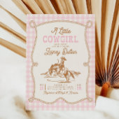 Pink Gingham Cowgirl Baby Shower Invitation Einladung
