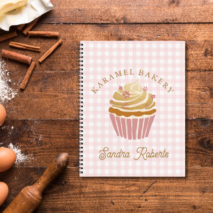 Pink Gingham Cupcake Konditor Notizblock