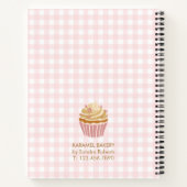 Pink Gingham Cupcake Konditor Notizblock (Rückseite)