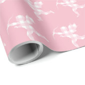 Pink Gingham Cupid Geschenkpapier (Rolleneckpunkt)