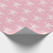 Pink Gingham Cupid Geschenkpapier (Ecke)