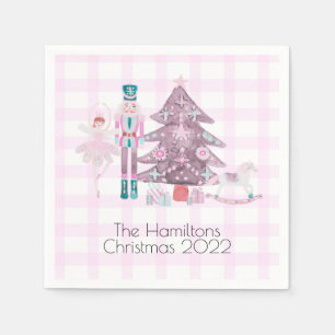 Pink Gingham Custom Nutcracker Serviette