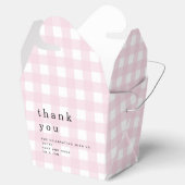 Pink Gingham Danke Picnic Baby Dusche Geschenkschachtel (Geöffnet)