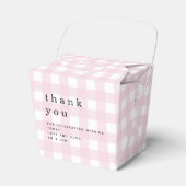 Pink Gingham Danke Picnic Baby Dusche Geschenkschachtel (Vorderseite)