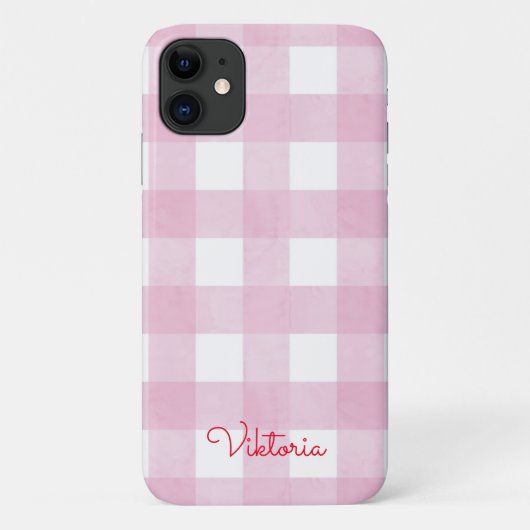 Pink Gingham Decor Case-Mate iPhone Hülle (Rückseite)
