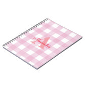 Pink Gingham Decor Notizblock (Linke Seite)