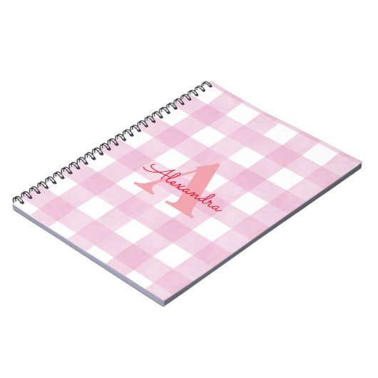 Pink Gingham Decor Notizblock (Linke Seite)