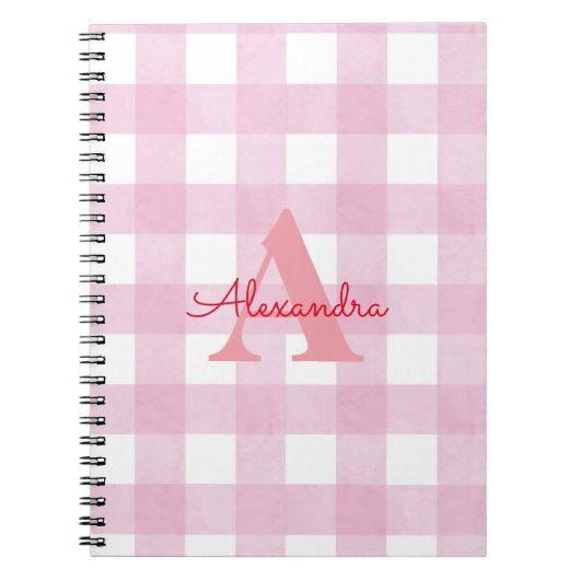 Pink Gingham Decor Notizblock (Vorderseite)