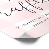 Pink Gingham Diaper Raffle Poster (Ecke)
