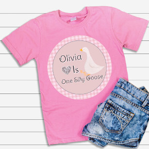 Pink Gingham Die Geburtstagsparty der Albernen Gän Baby T-shirt