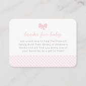 Pink Gingham Duschkabine Platzkarte (Vorderseite)