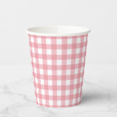 Pink Gingham Farm Birthday Pappbecher (Links)