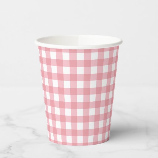 Pink Gingham Farm Birthday Pappbecher (Links)