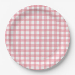 Pink Gingham Farm Geburtstag Pappteller