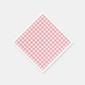Pink Gingham Farm Geburtstag Serviette (Ecke)