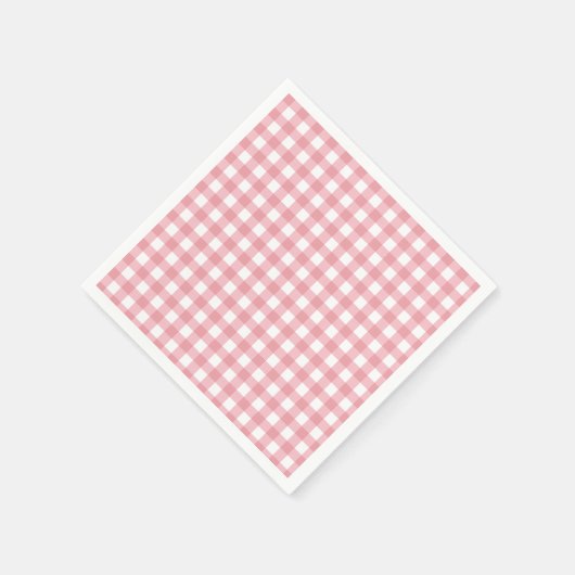 Pink Gingham Farm Geburtstag Serviette (Ecke)
