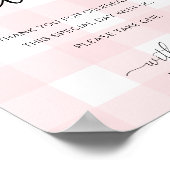 Pink Gingham Favors-Zeichen Poster (Ecke)