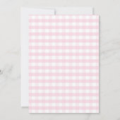 Pink Gingham Floral Baby Carriage Gender Reveal Einladung (Rückseite)