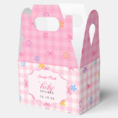 Pink Gingham Floral Bow Baby Shower Favor Boxes Geschenkschachtel (Geöffnet)