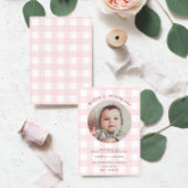 Pink Gingham Foto Birthday Einladung