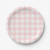 Pink Gingham für Ostern Bunny & Egg Papierplatte Pappteller (Vorderseite)