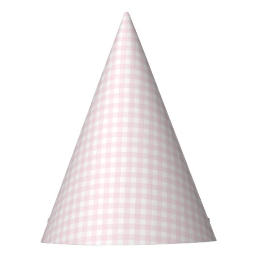 Pink Gingham Geburtstag Partyhütchen (Vorderseite)