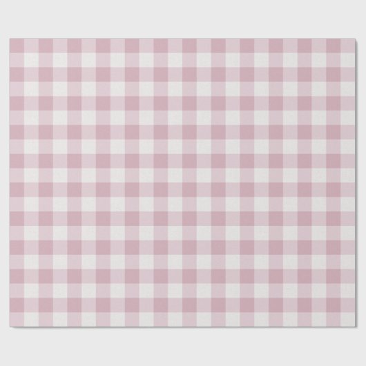 Pink Gingham Geschenkpapier (Flach)