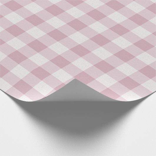 Pink Gingham Geschenkpapier (Ecke)