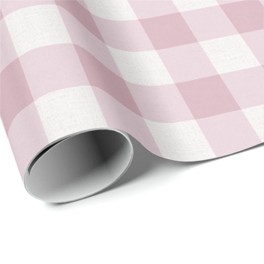 Pink Gingham Geschenkpapier (Rolleneckpunkt)