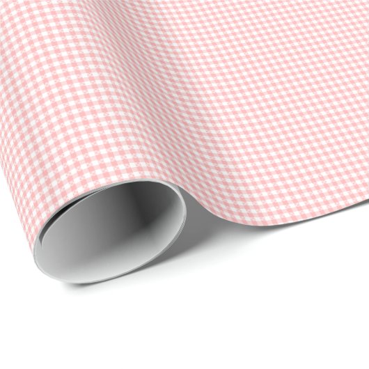 Pink Gingham Geschenkpapier (Rolleneckpunkt)