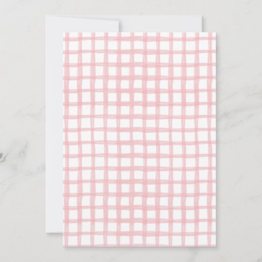 Pink Gingham Gingerbread Einladung zum Geburtstag (Rückseite)