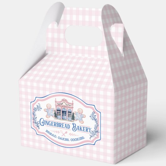 Pink Gingham Gingerbrot Bäckerei Geschenkschachtel (Vorderseite)