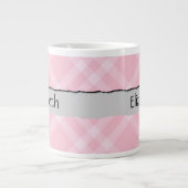 Pink Gingham, Gingham Pattern, Ihr Name Jumbo-Tasse (Vorderseite)