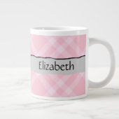 Pink Gingham, Gingham Pattern, Ihr Name Jumbo-Tasse (Rechts)