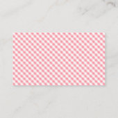 Pink Gingham Girl Baby Duwer Diaper Raffle Begleitkarte (Rückseite)