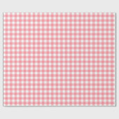 Pink Gingham Girly Classic Country Farm Geschenkpapier (Flach)