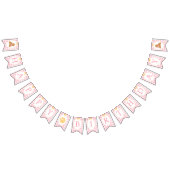 Pink Gingham Golden Doodle Birthday Wimpelkette (Alle)