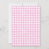 Pink Gingham Golf Birthday Par-T-Shirt Einladung (Rückseite)