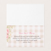 Pink Gingham Goose Baby Shower Folded Thank You  (Innenseite Aufgefaltet)