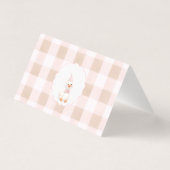 Pink Gingham Goose Baby Shower Folded Thank You  (Rückseite)