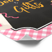 Pink Gingham GRILLEN Baby Duschbücher und Geschenk Poster (Ecke)
