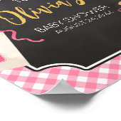 Pink Gingham GRILLEN Baby Dusche Willkommen Poster (Ecke)