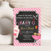 Pink Gingham GRILLEN Baby Shower Einladung